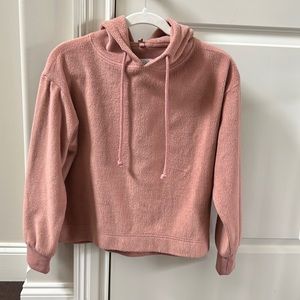 Women’s Loft Lou & Grey SOFT Rose/Pink Cropped Hoodie Top XS